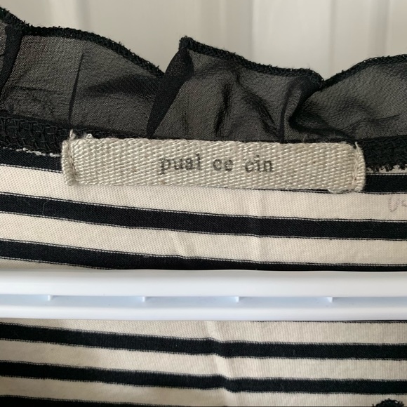 3 for $15 Pual Ce Cin Black & White Striped Dress - Picture 8 of 8